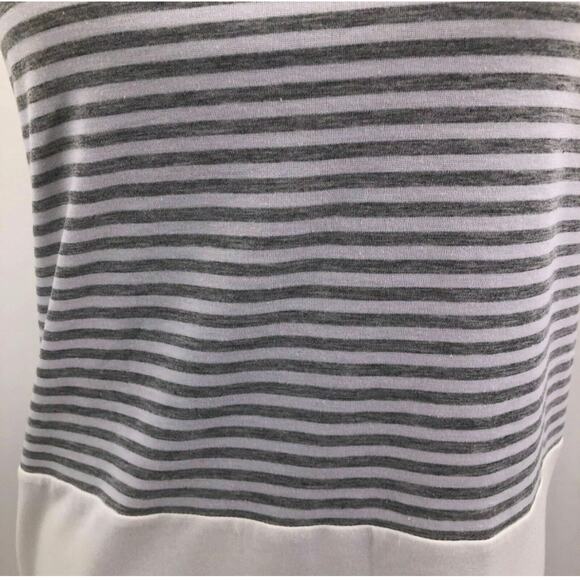 YunJey Yellow Gray White Tri Color Block Stripe Short Sleeve Top Plus 2XL Womens - Picture 11 of 13